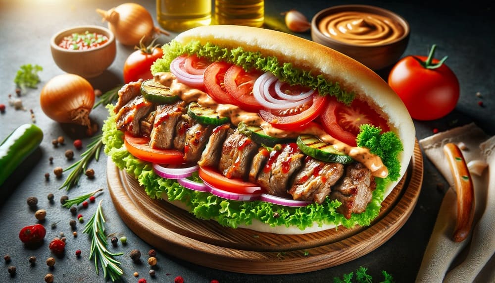 Zdjęcie kebaba w bułce